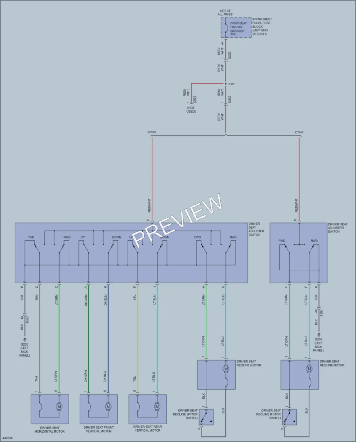 2014 Chevrolet Camaro Power Seats wiring diagram preview