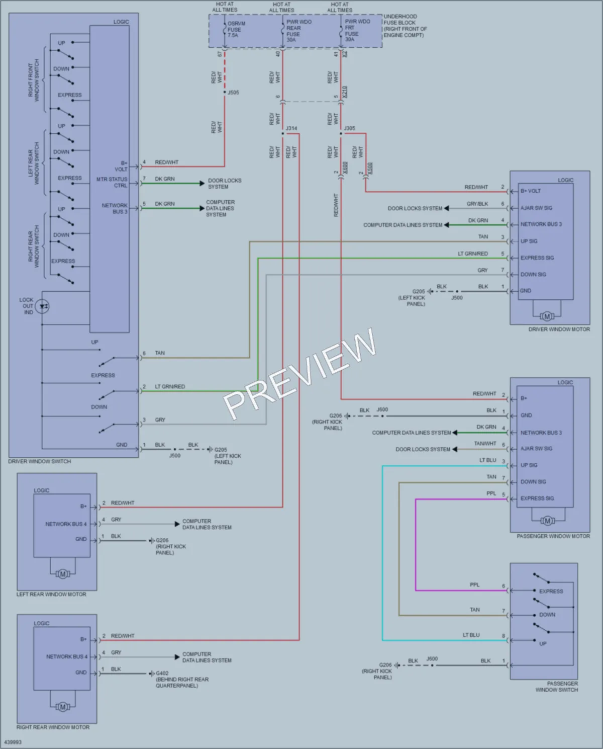 2014 Chevrolet Camaro Power Windows wiring diagram preview