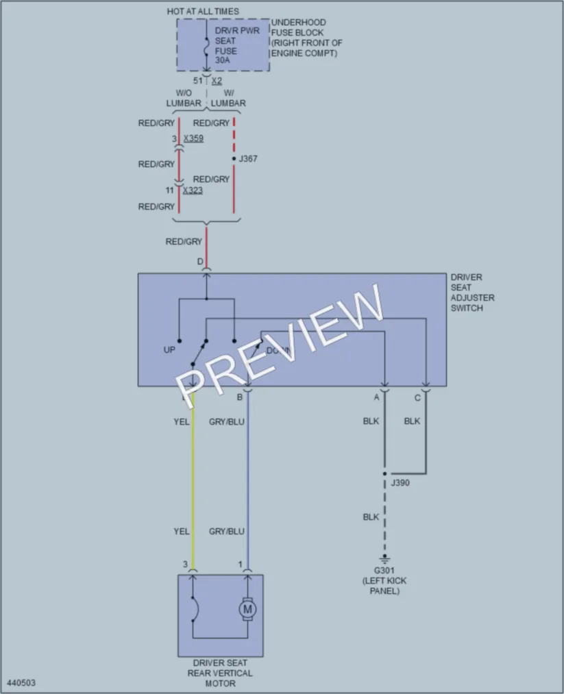 2014 Chevrolet CapricePPV Power Seats wiring diagram preview