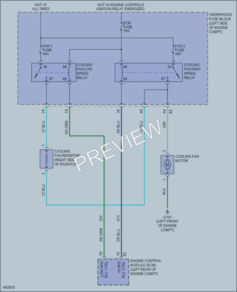 2014 Chevrolet CaptivaSport Cooling Fan wiring diagram preview