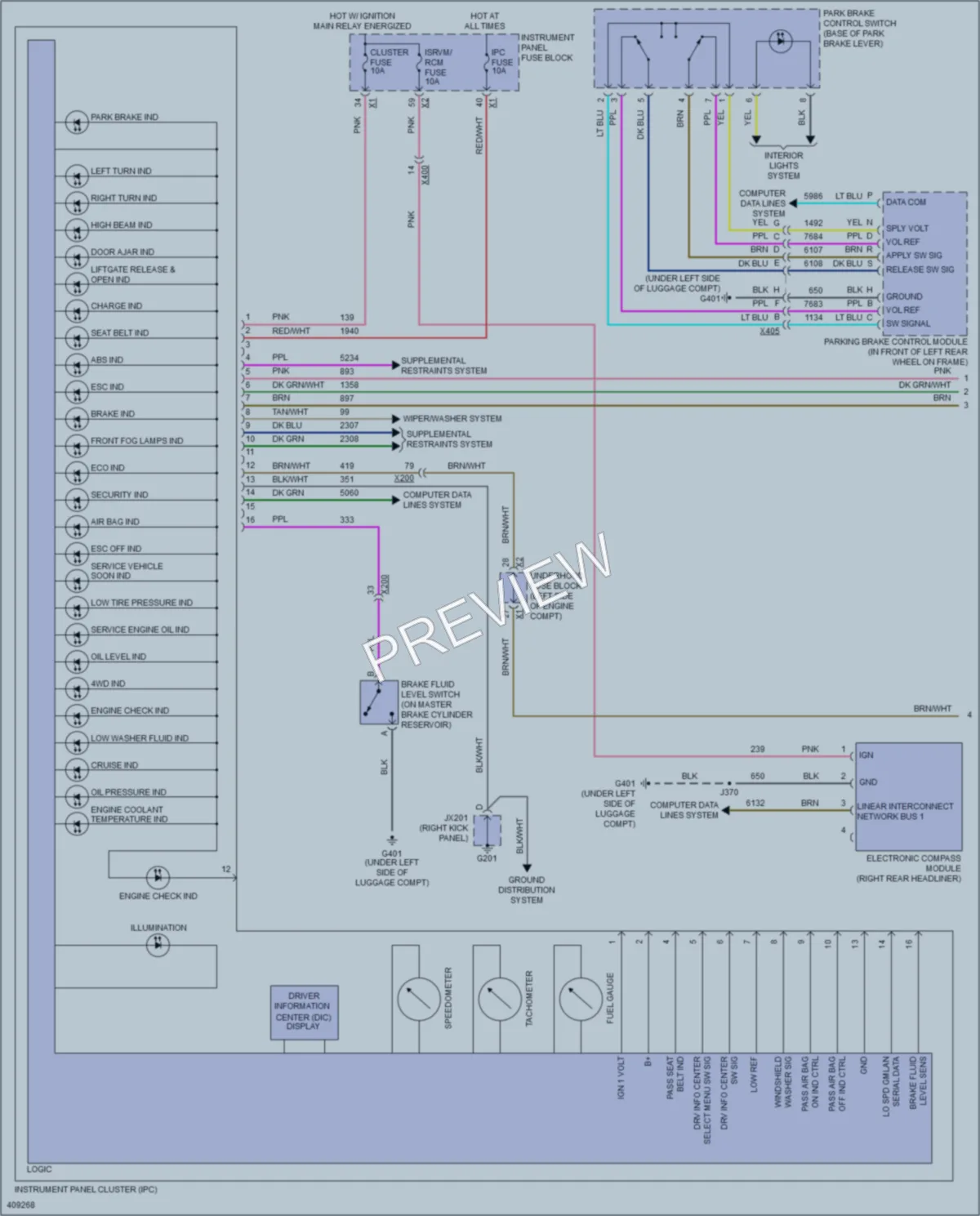 2014 Chevrolet CaptivaSport Instrument Cluster wiring diagram preview