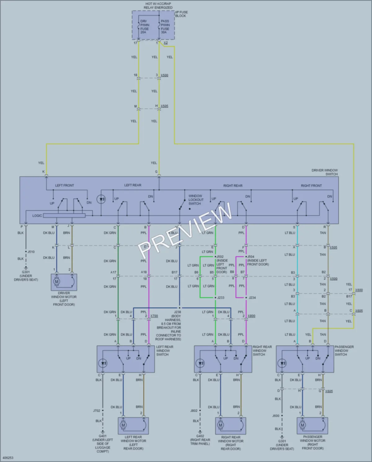 2014 Chevrolet CaptivaSport Power Windows wiring diagram preview