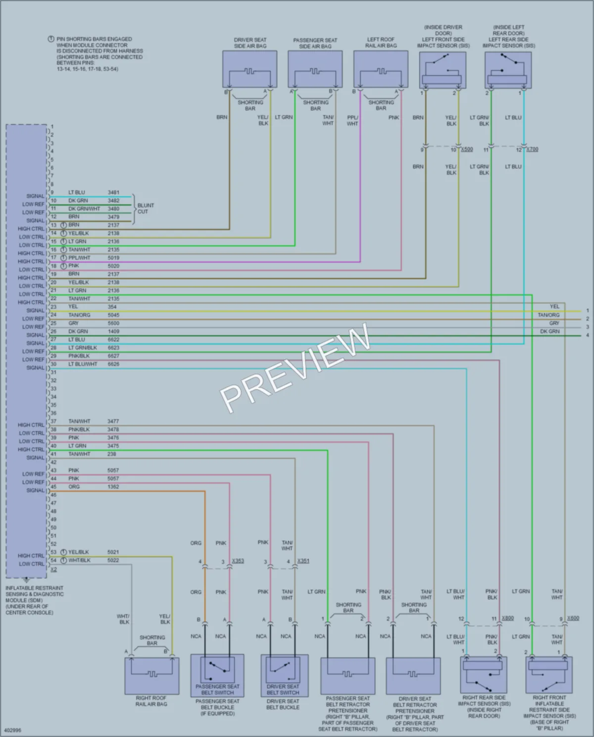2014 Chevrolet CaptivaSport Supplemental Restraints wiring diagram preview