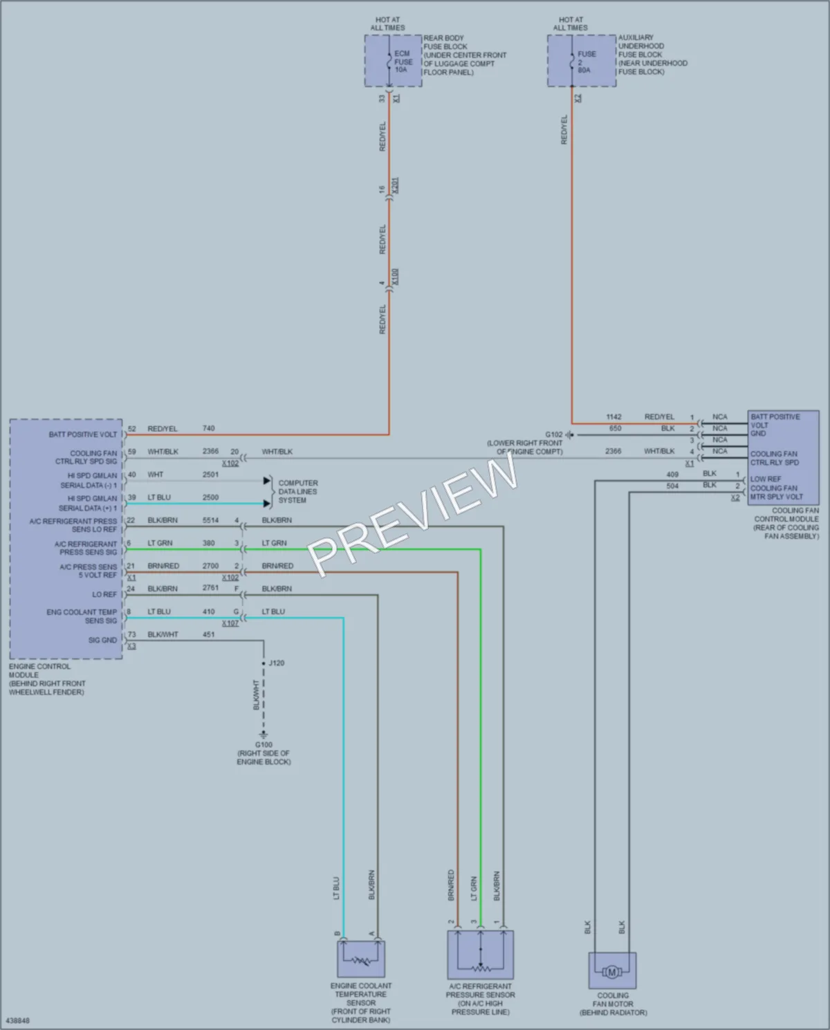 2014 Chevrolet CorvetteStingray Cooling Fan wiring diagram preview