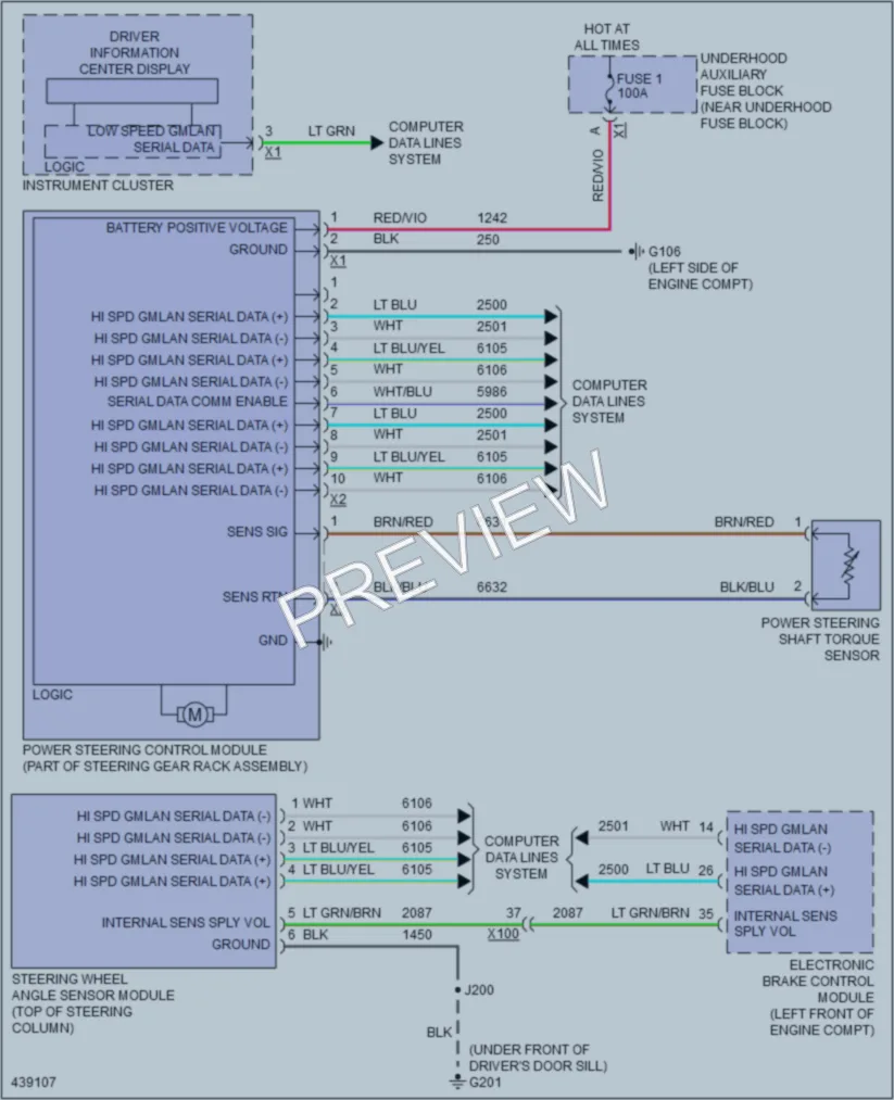 2014 Chevrolet CorvetteStingray Electronic Power Steering wiring diagram preview