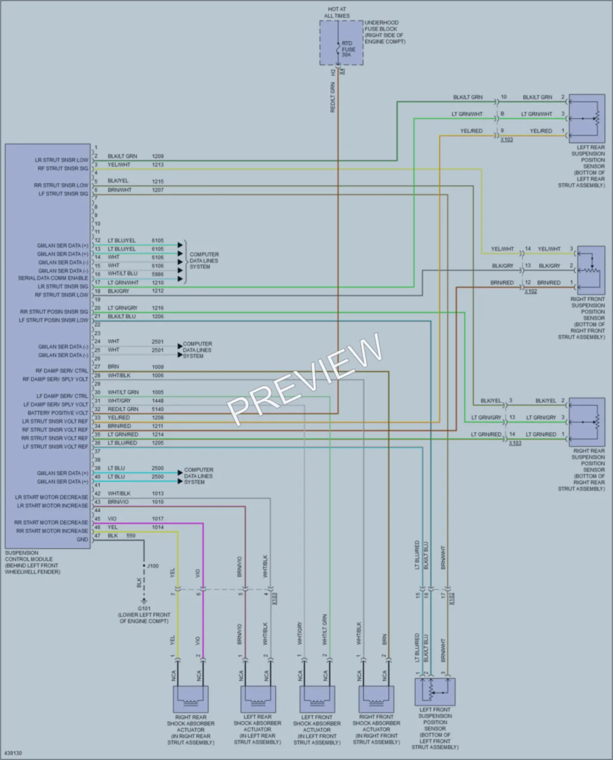 2014 Chevrolet CorvetteStingray Electronic Suspension wiring diagram preview