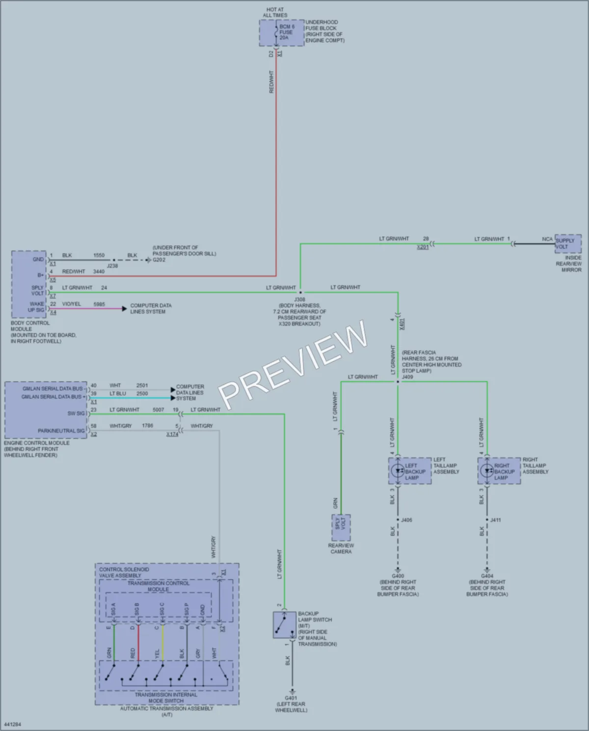 2014 Chevrolet CorvetteStingray Exterior Lights wiring diagram preview