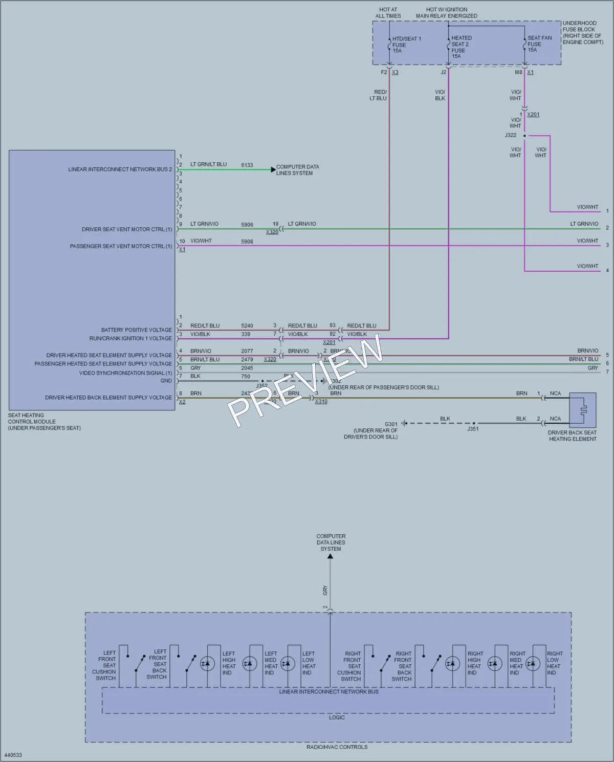 2014 Chevrolet CorvetteStingray Power Seats wiring diagram preview