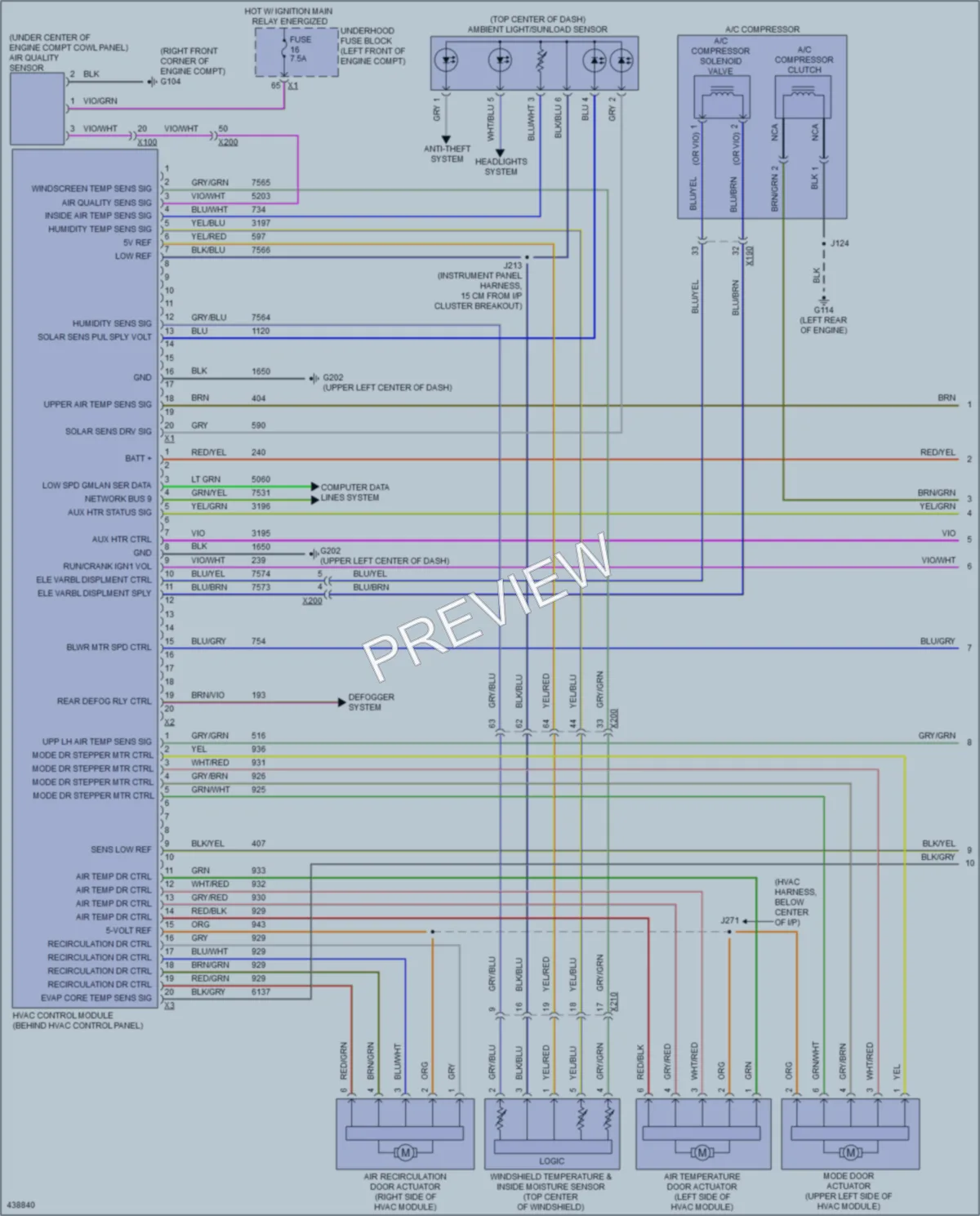 2014 Chevrolet Cruze Air Conditioning wiring diagram preview