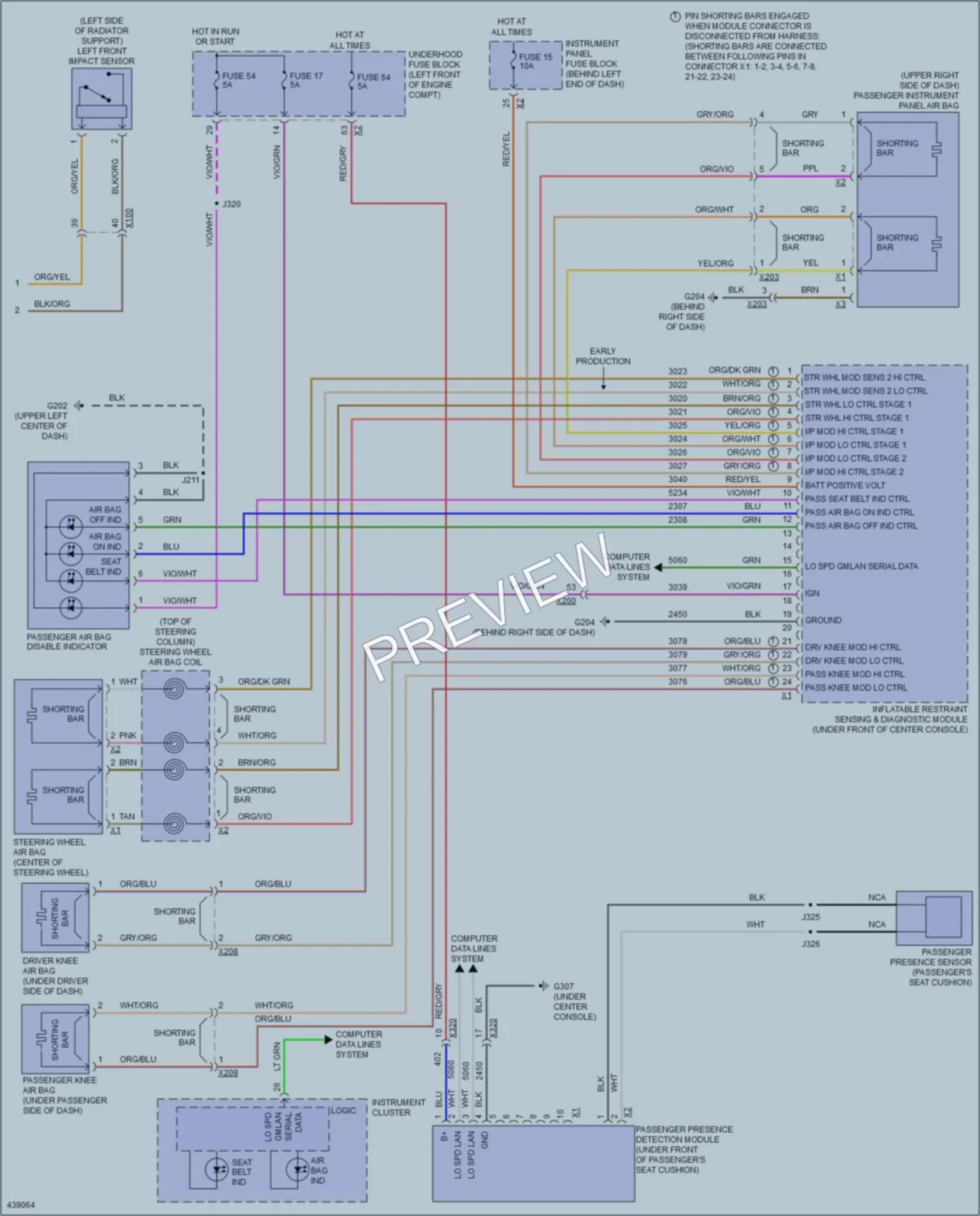2014 Chevrolet Cruze Supplemental Restraints wiring diagram preview