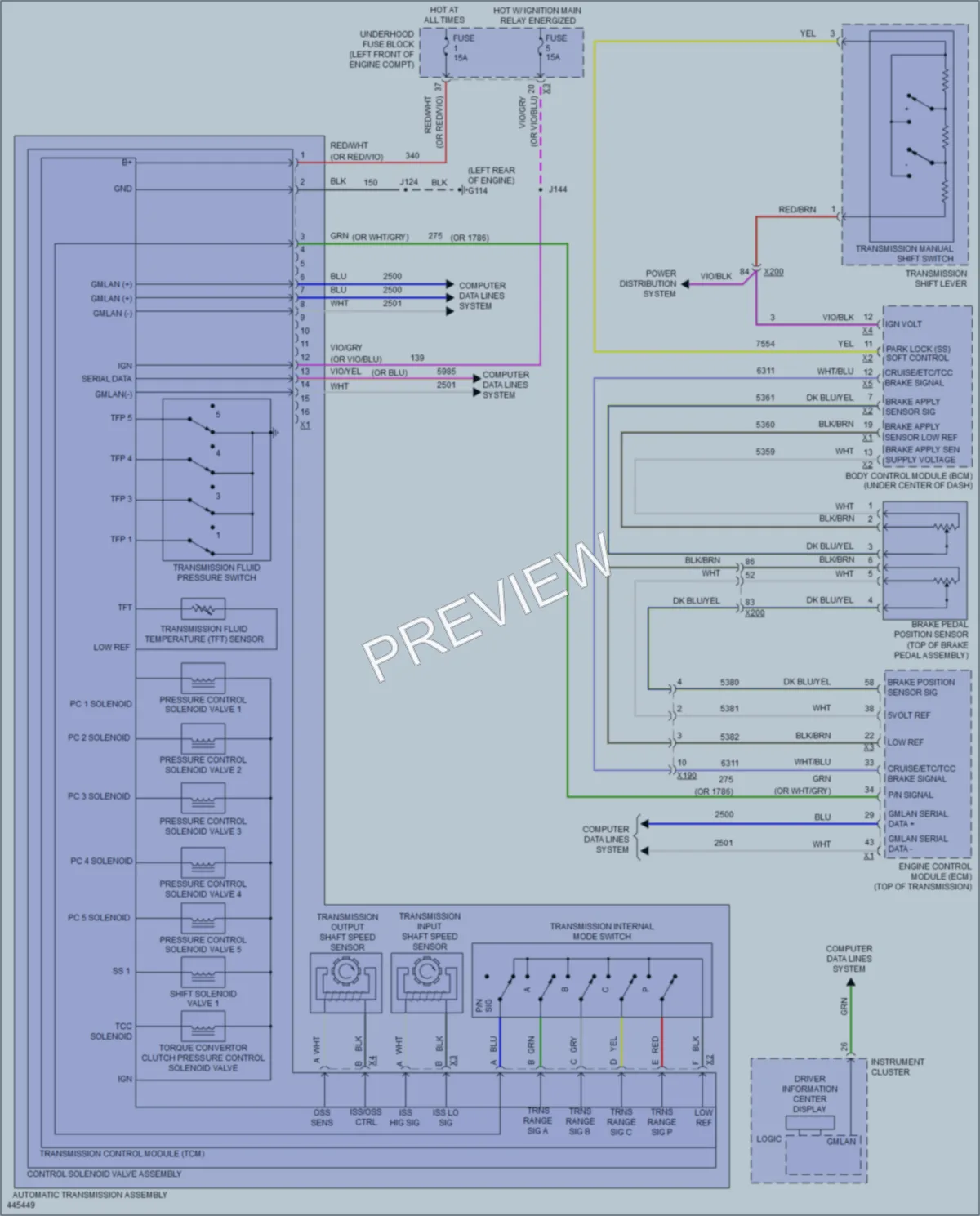 2014 Chevrolet Cruze Transmission wiring diagram preview