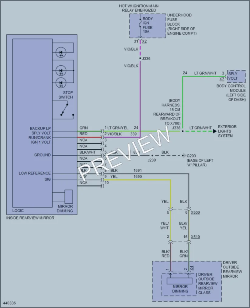 2014 Chevrolet Impala Power Mirrors wiring diagram preview