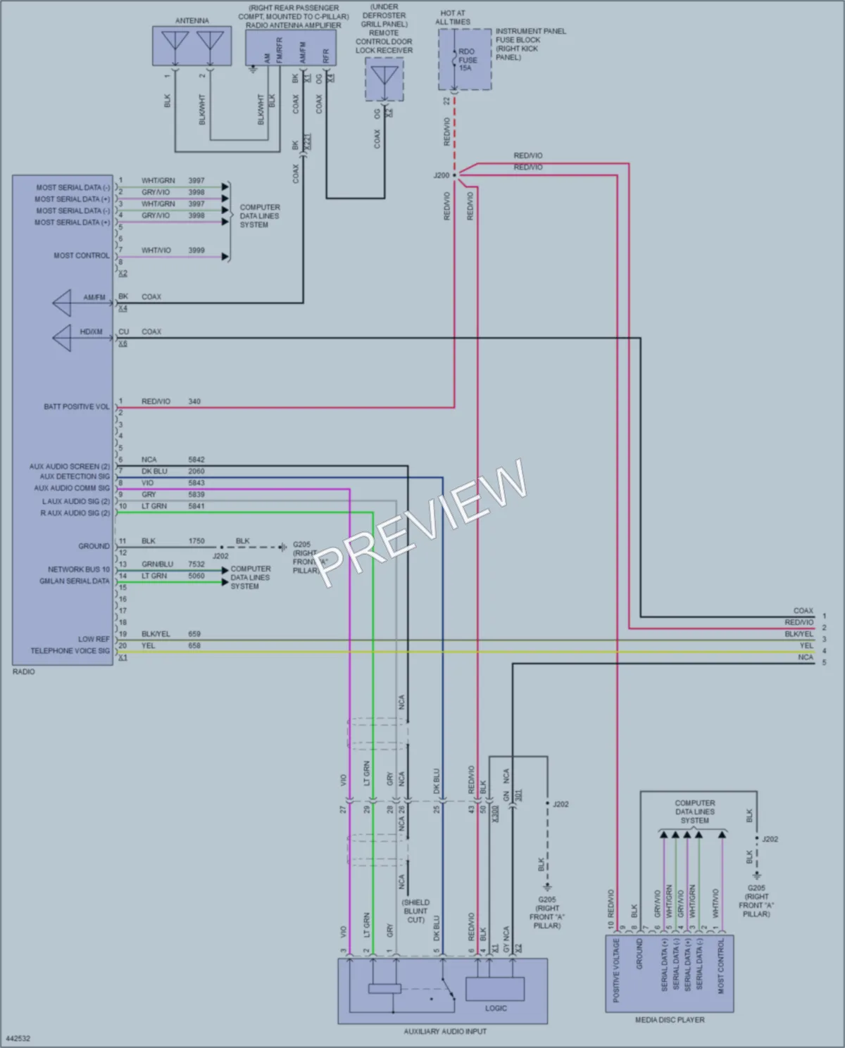 2014 Chevrolet Impala Radio wiring diagram preview