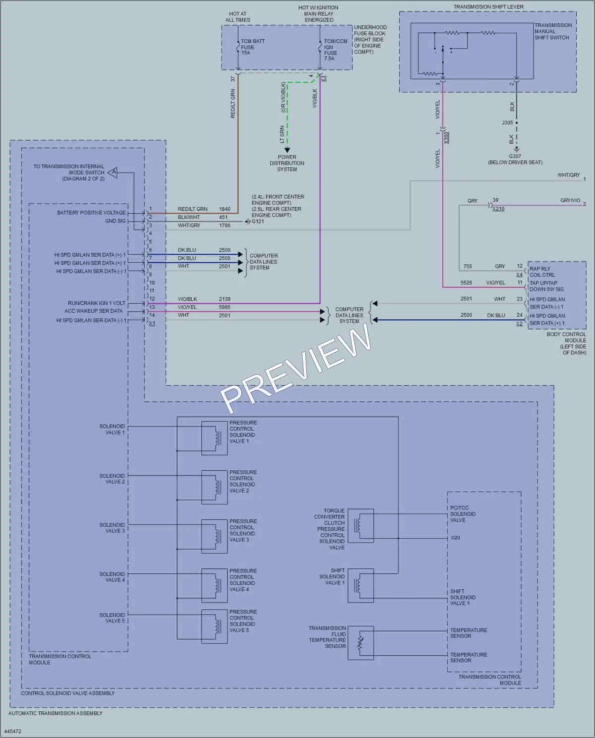 2014 Chevrolet Impala Transmission wiring diagram preview