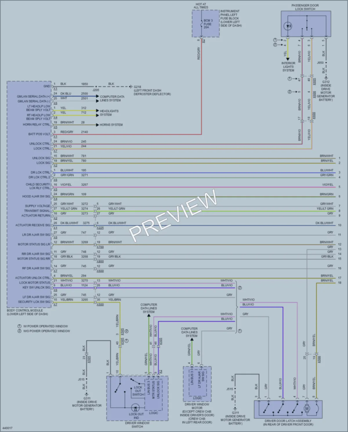 2014 Chevrolet K1500PickupSilverado Power Door Locks wiring diagram preview