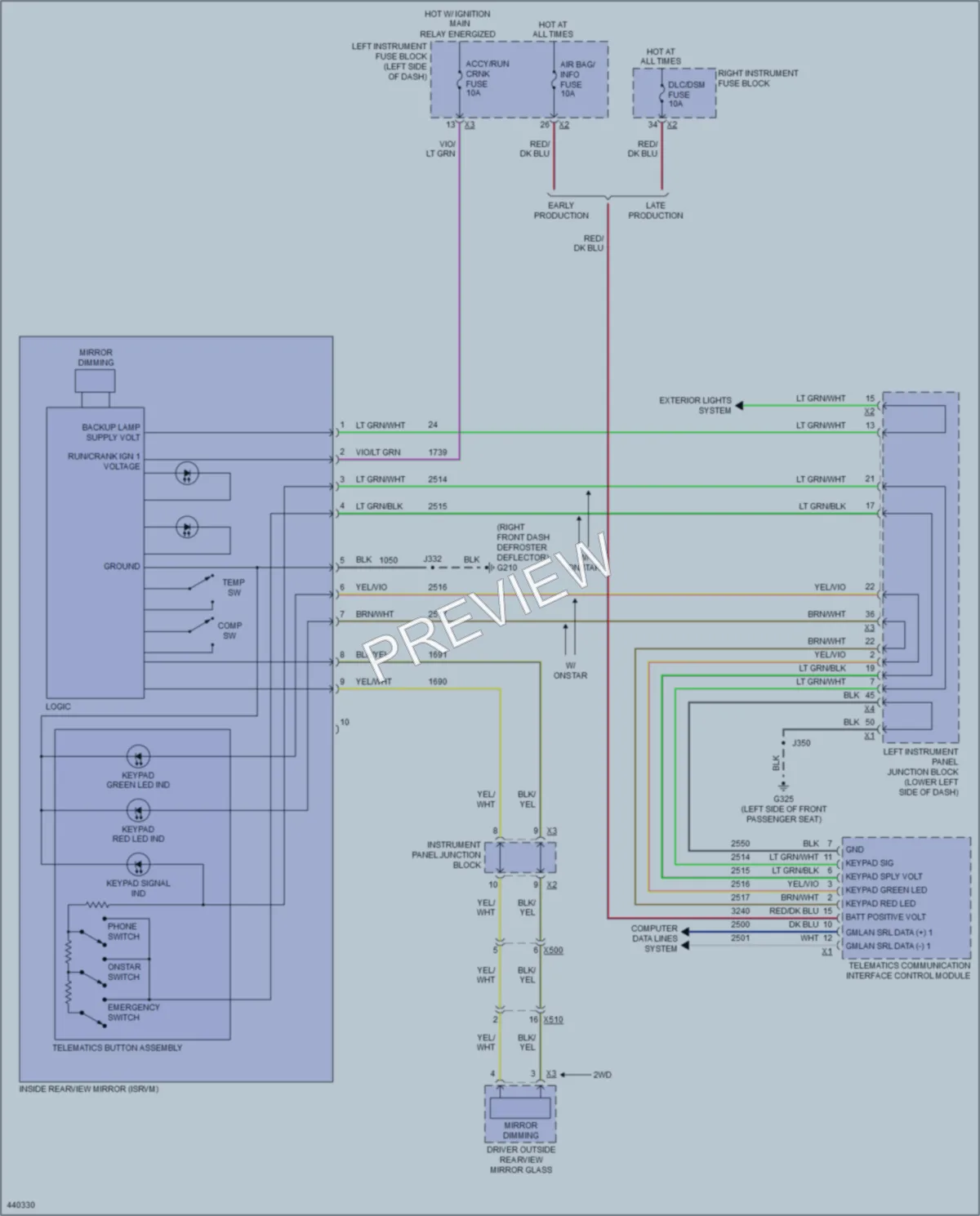 2014 Chevrolet K1500PickupSilverado Power Mirrors wiring diagram preview