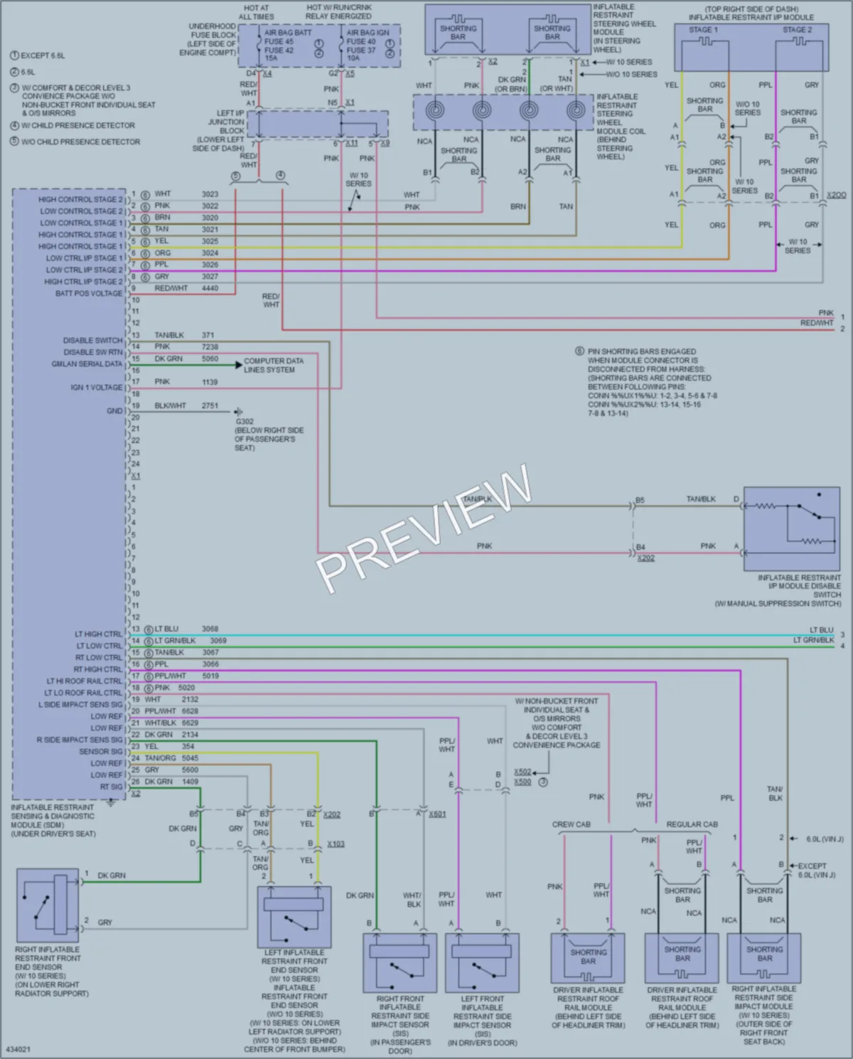2014 Chevrolet K2500HDPickupSilverado Supplemental Restraints wiring diagram preview