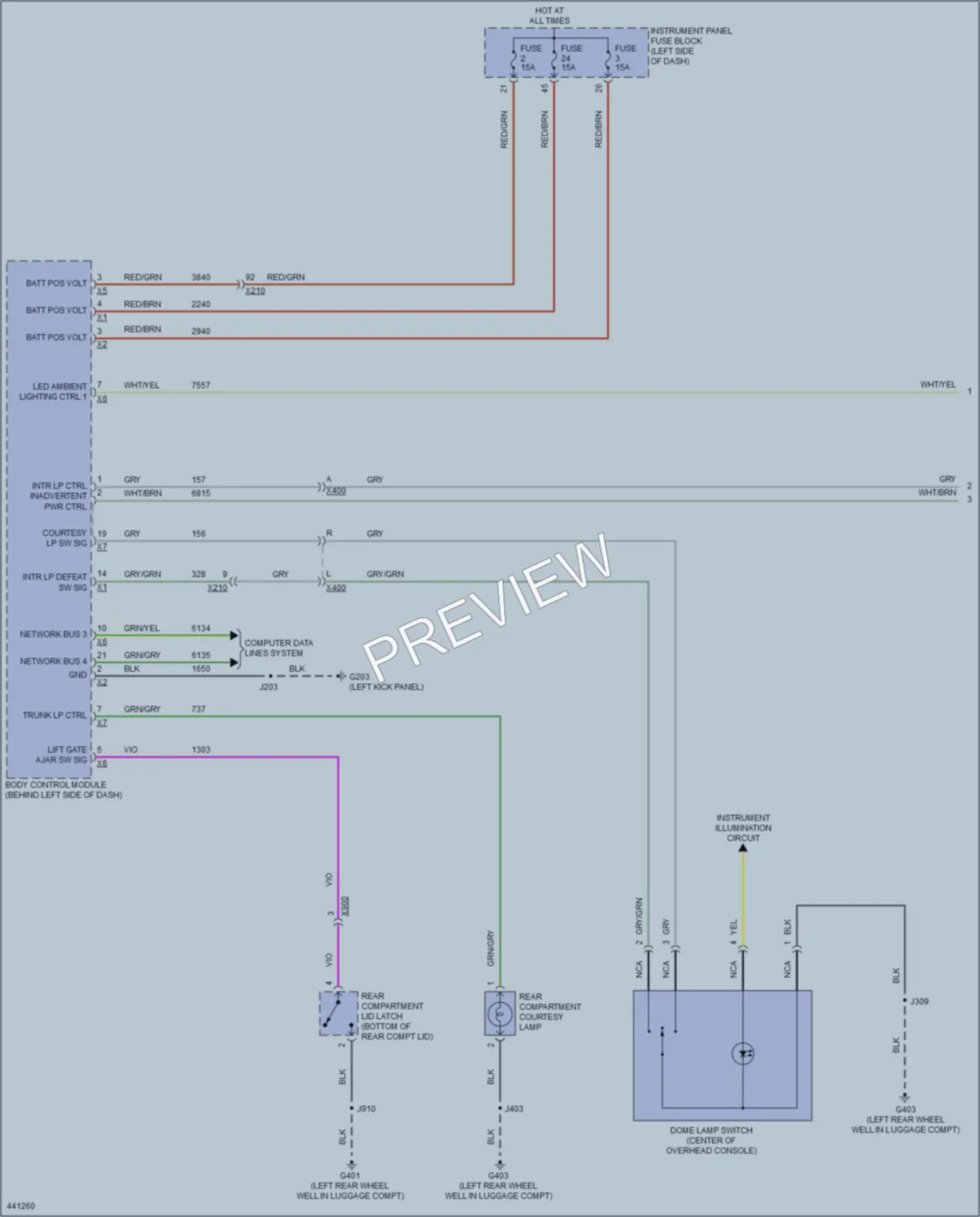 2014 Chevrolet Malibu Interior Lights wiring diagram preview