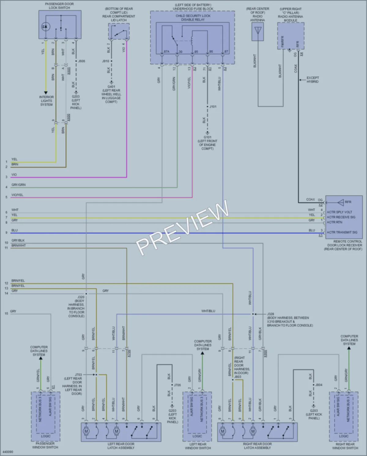 2014 Chevrolet Malibu Power Door Locks wiring diagram preview
