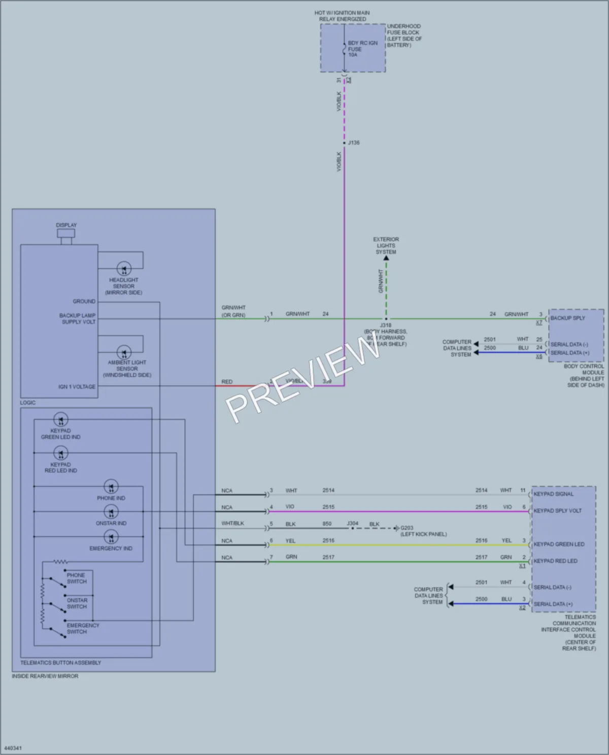 2014 Chevrolet Malibu Power Mirrors wiring diagram preview