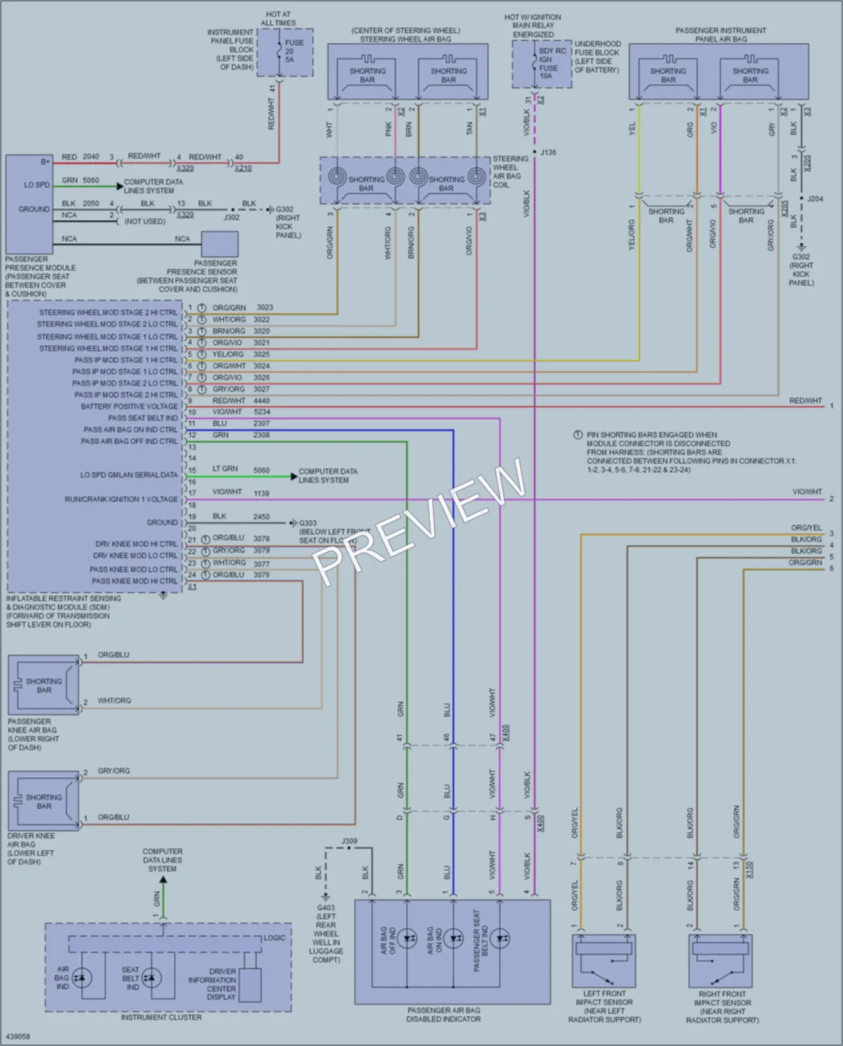 2014 Chevrolet Malibu Supplemental Restraints wiring diagram preview