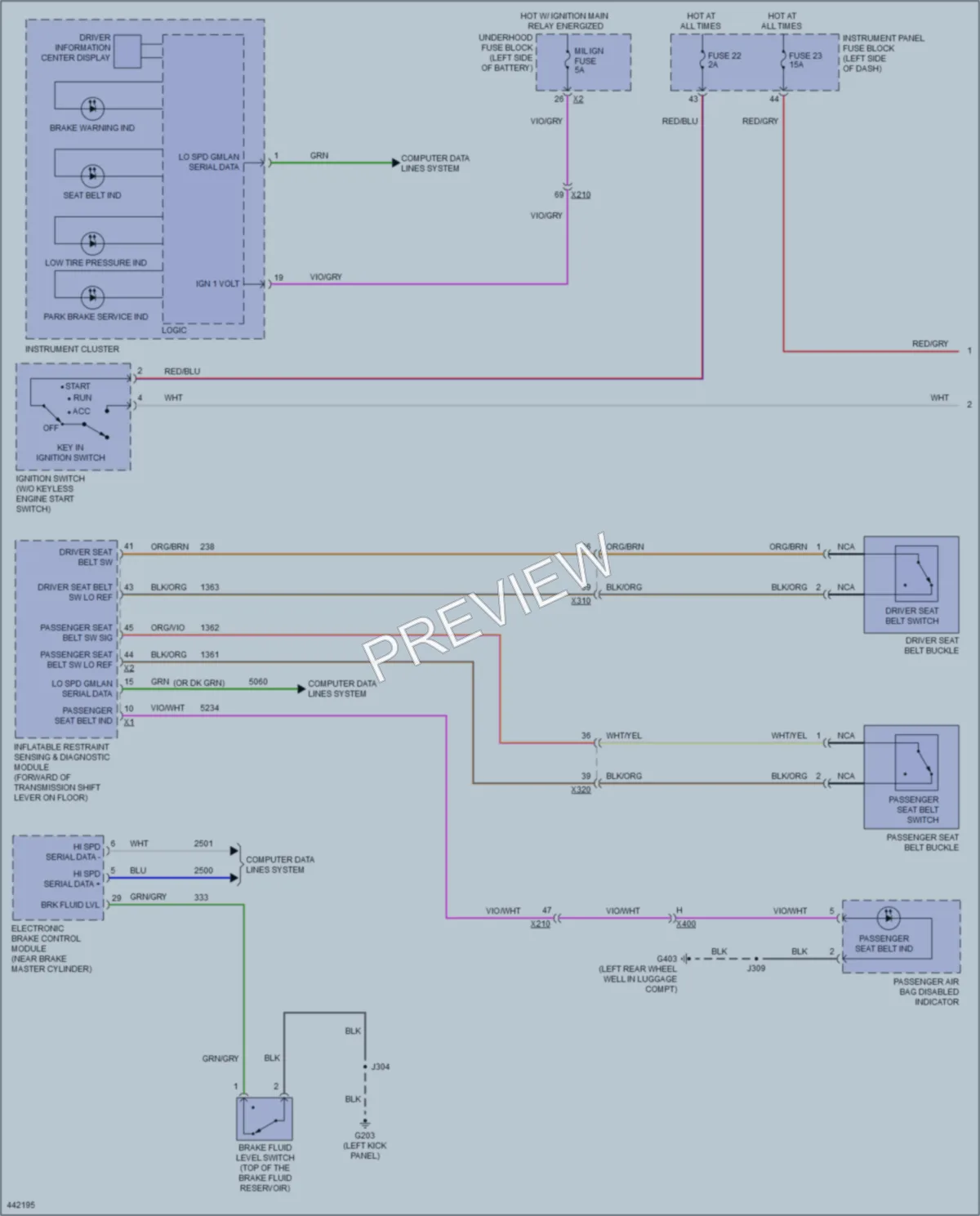 2014 Chevrolet Malibu Warning Systems wiring diagram preview