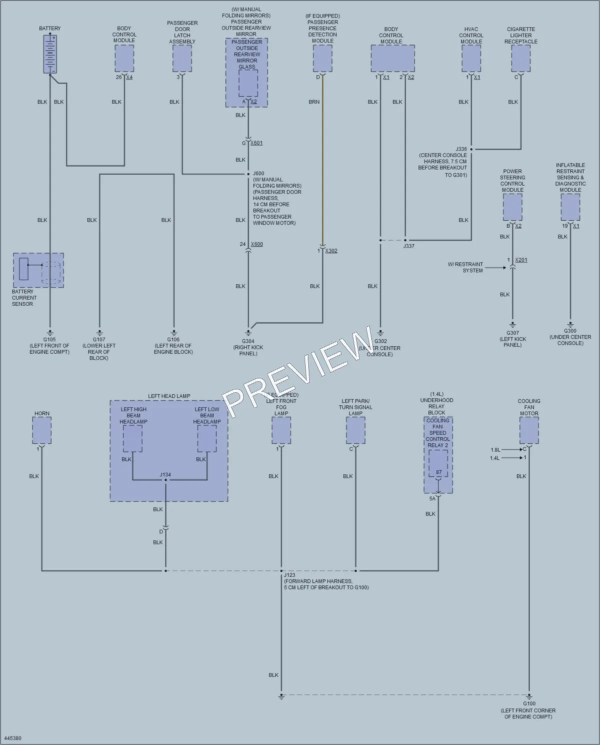 2014 Chevrolet Sonic Ground Distribution wiring diagram preview