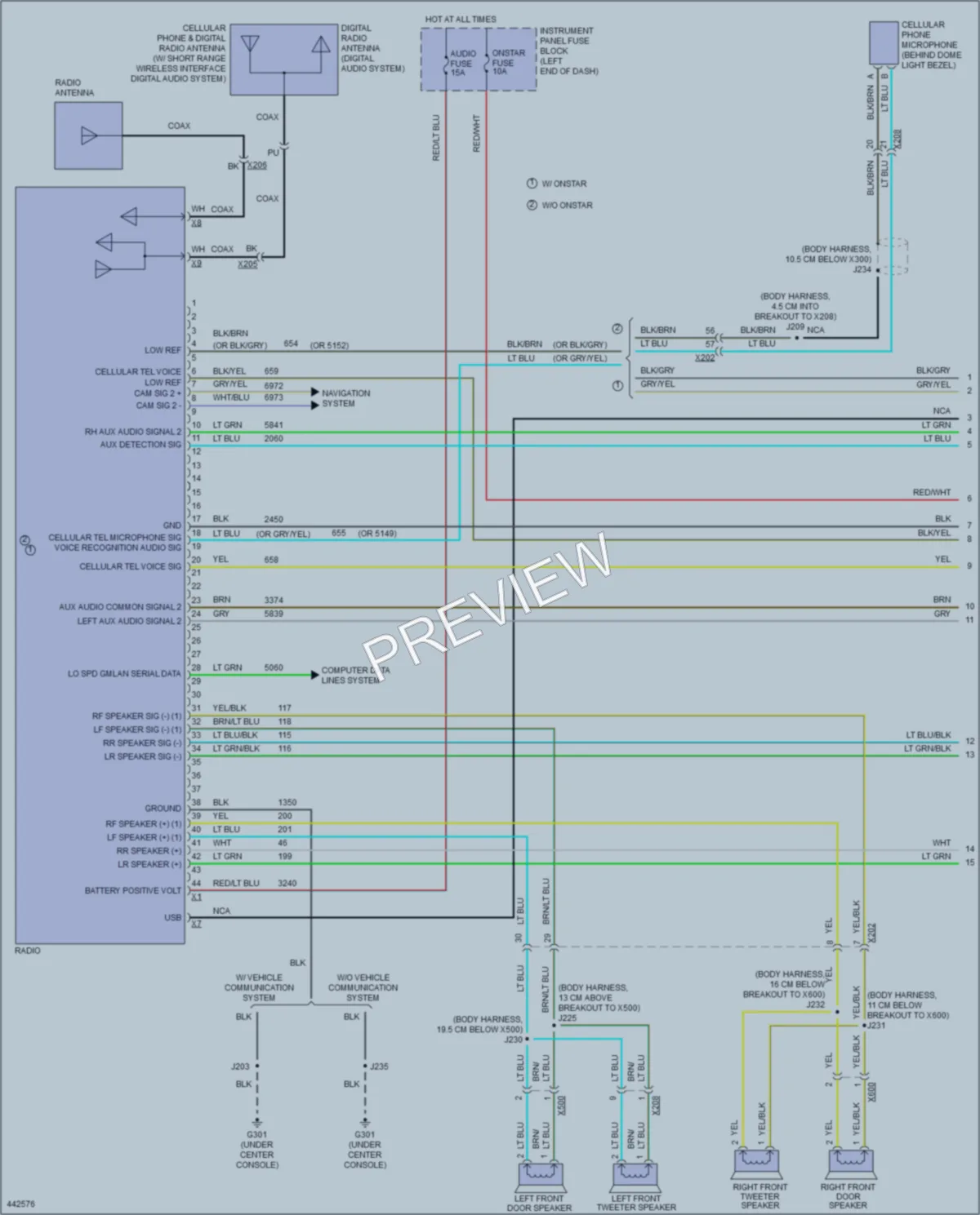 2014 Chevrolet Sonic Radio wiring diagram preview