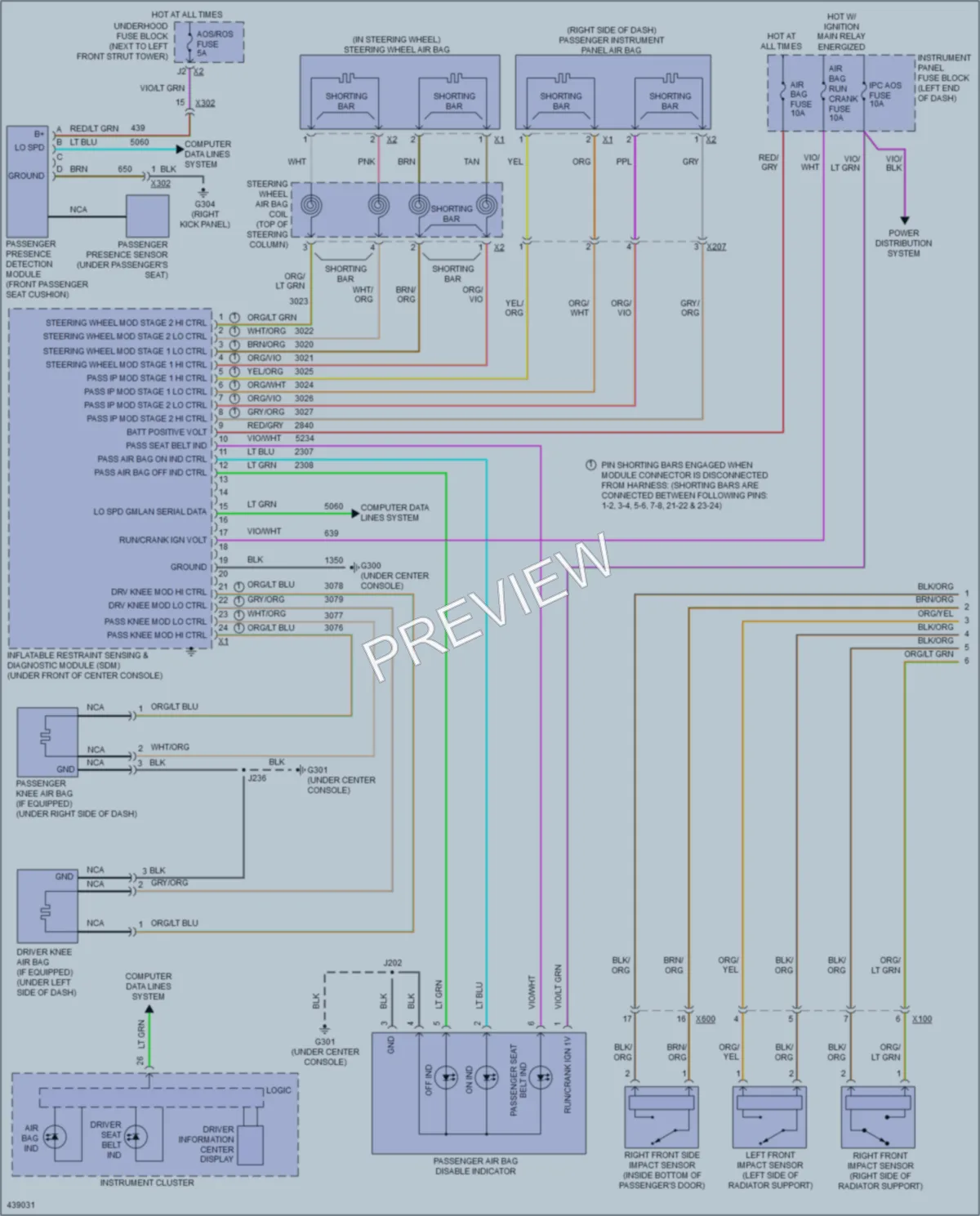 2014 Chevrolet Sonic Supplemental Restraints wiring diagram preview