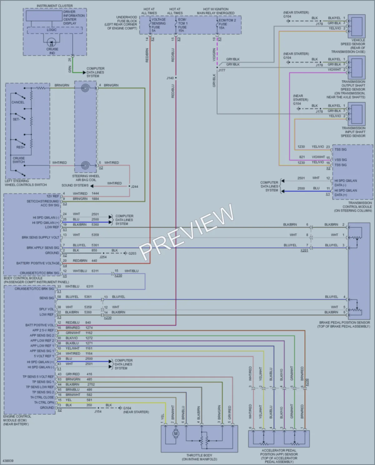 2014 Chevrolet Spark Cruise Control wiring diagram preview