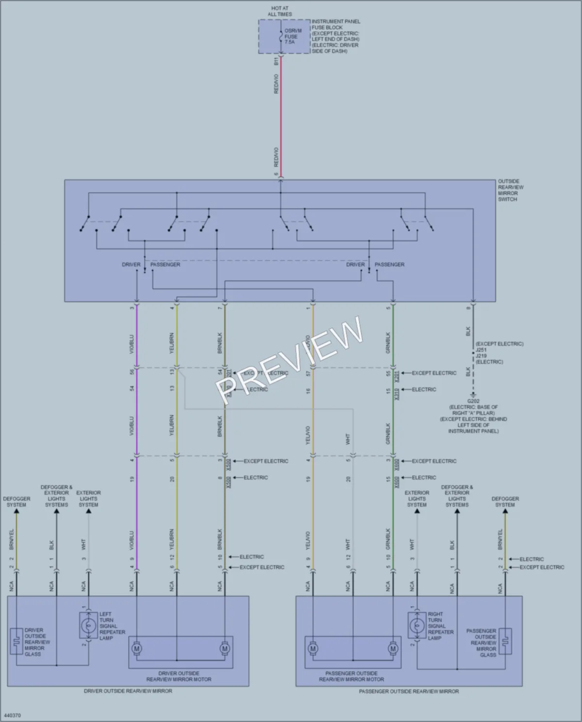 2014 Chevrolet Spark Power Mirrors wiring diagram preview