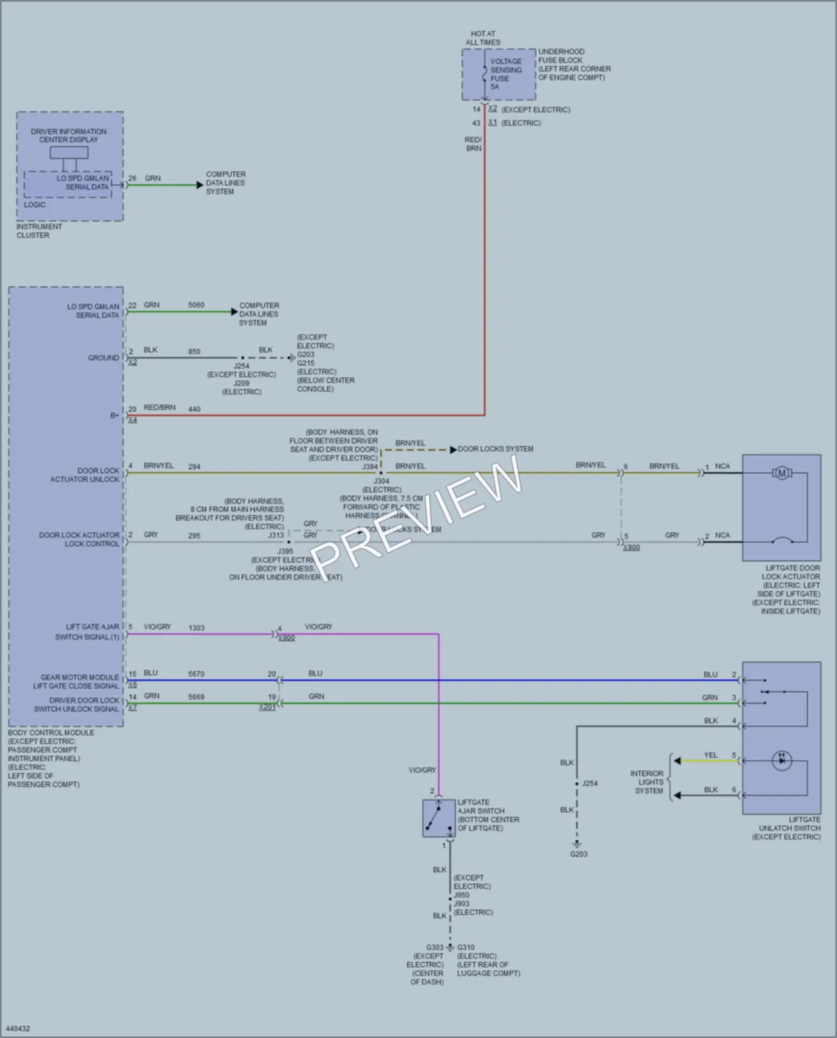 2014 Chevrolet Spark Trunk Tailgate Fuel Door wiring diagram preview