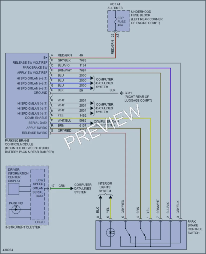 2014 Chevrolet SparkEV Shift Interlock wiring diagram preview