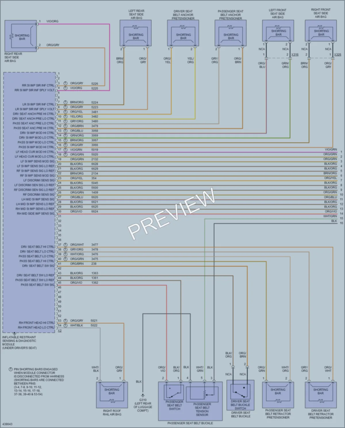 2014 Chevrolet SparkEV Supplemental Restraints wiring diagram preview
