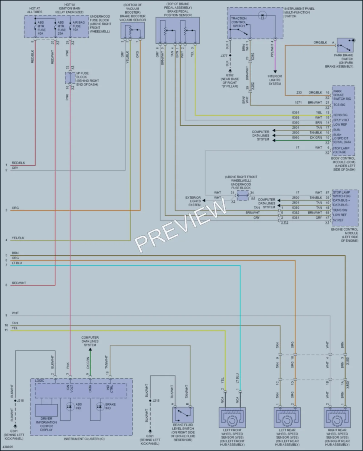 2014 Chevrolet Traverse Anti Lock Brakes wiring diagram preview