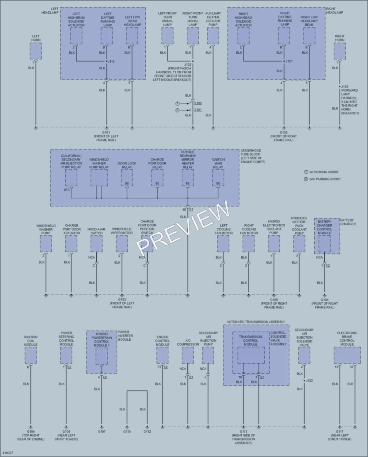 2014 Chevrolet Volt Ground Distribution wiring diagram preview