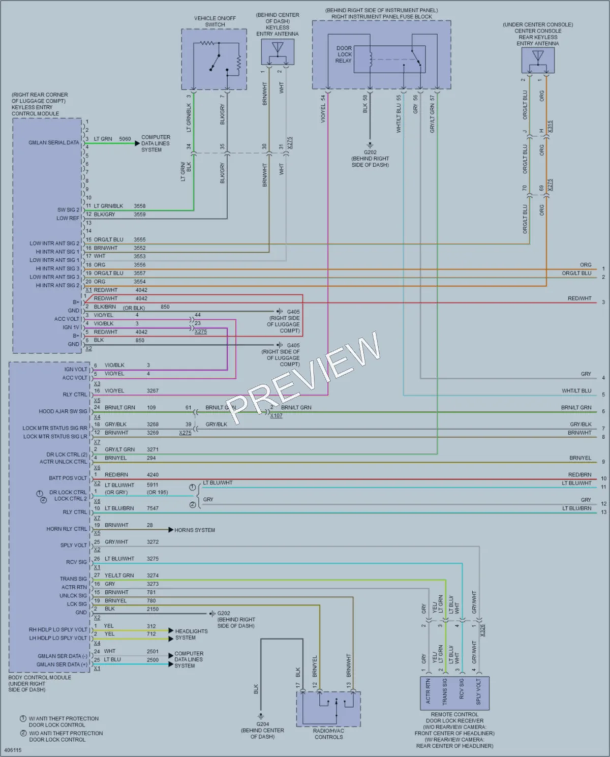 2014 Chevrolet Volt Power Door Locks wiring diagram preview