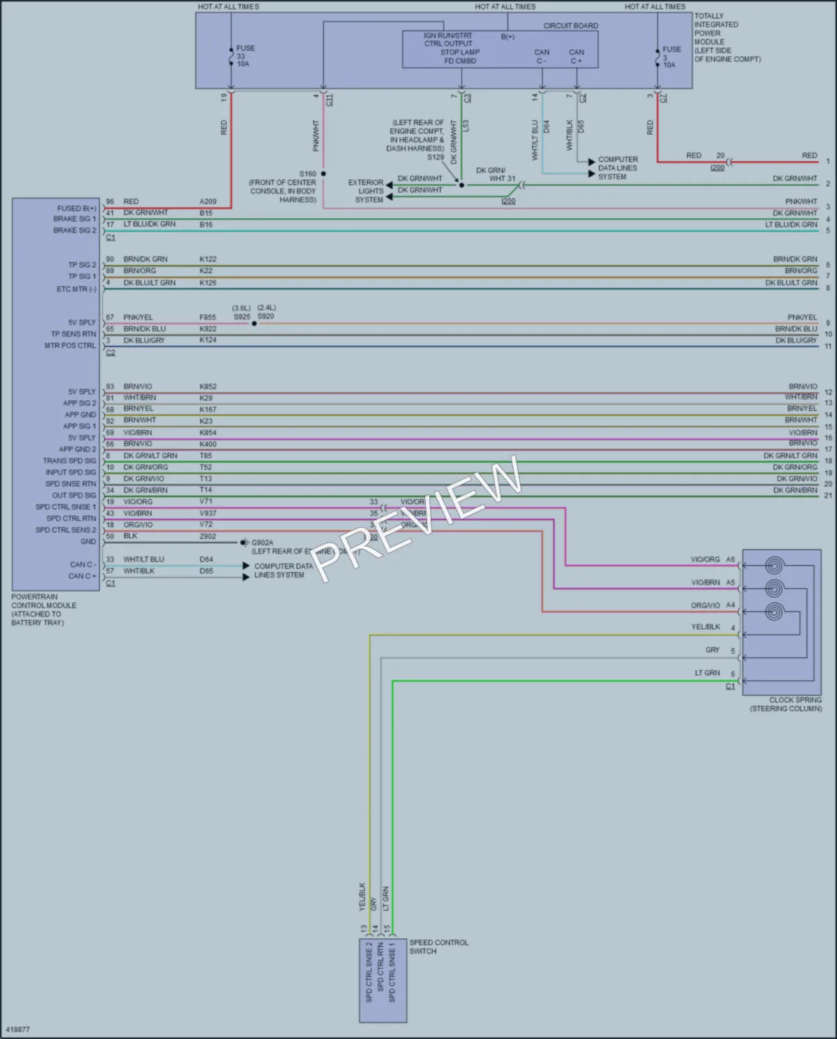 2014 Chrysler 200 Cruise Control wiring diagram preview