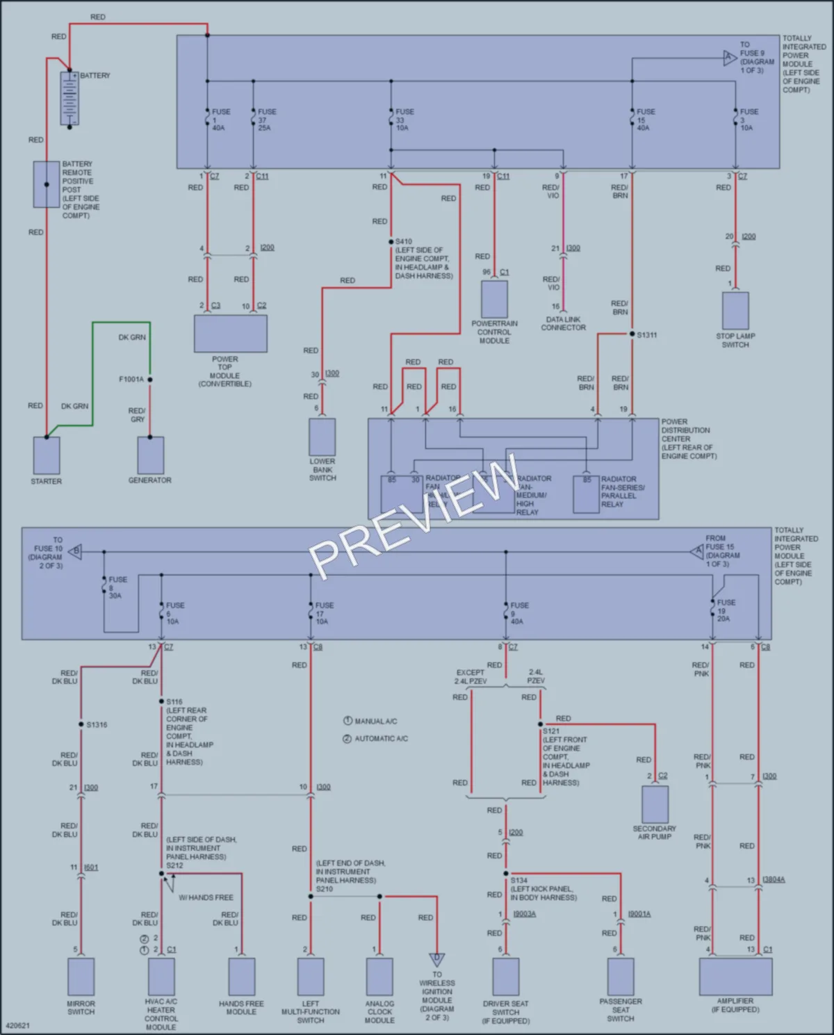 2014 Chrysler 200 Power Distribution wiring diagram preview