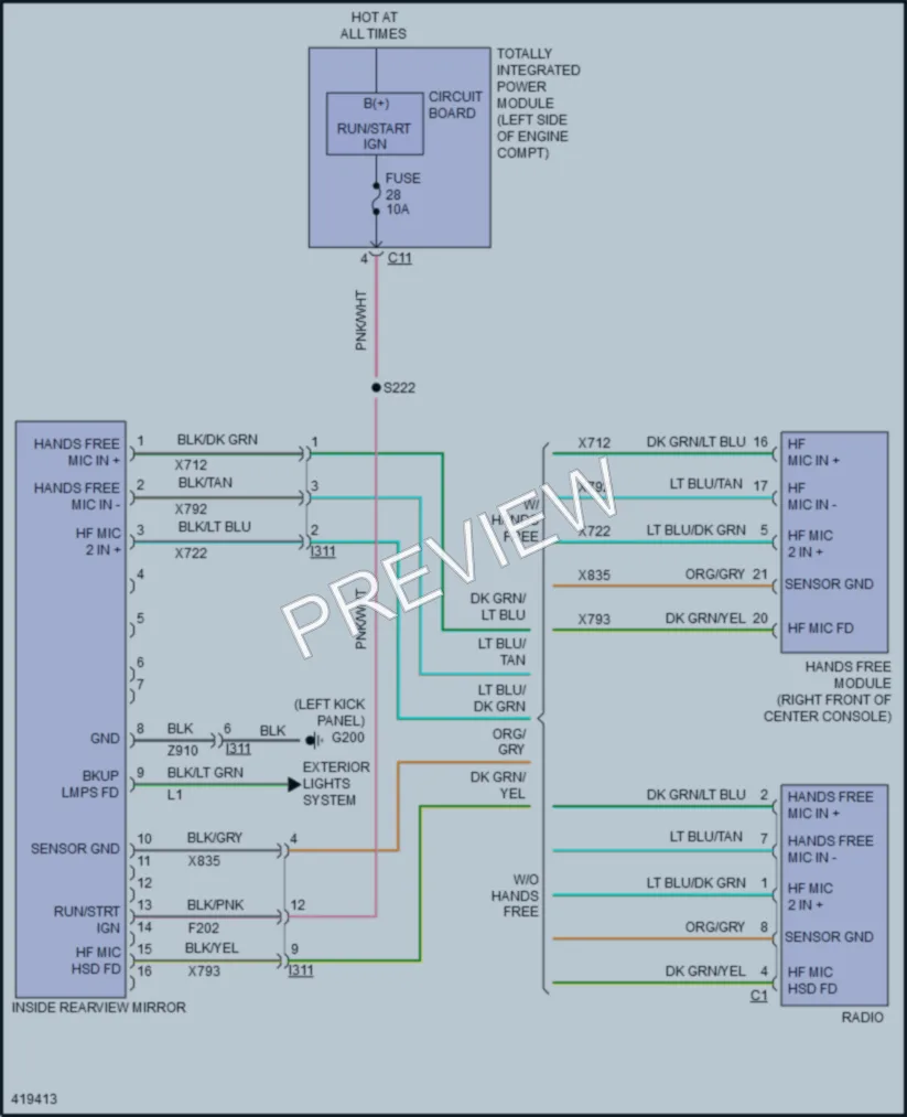 2014 Chrysler 200 Power Mirrors wiring diagram preview