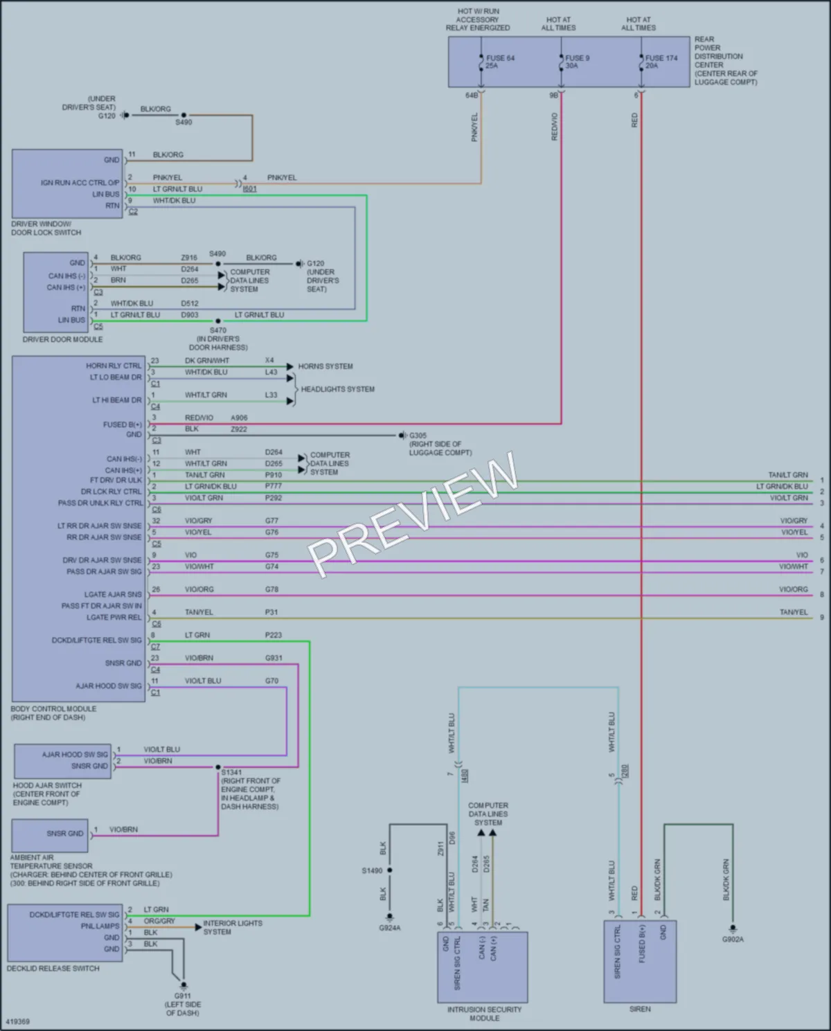 2014 Chrysler 300 Anti Theft wiring diagram preview