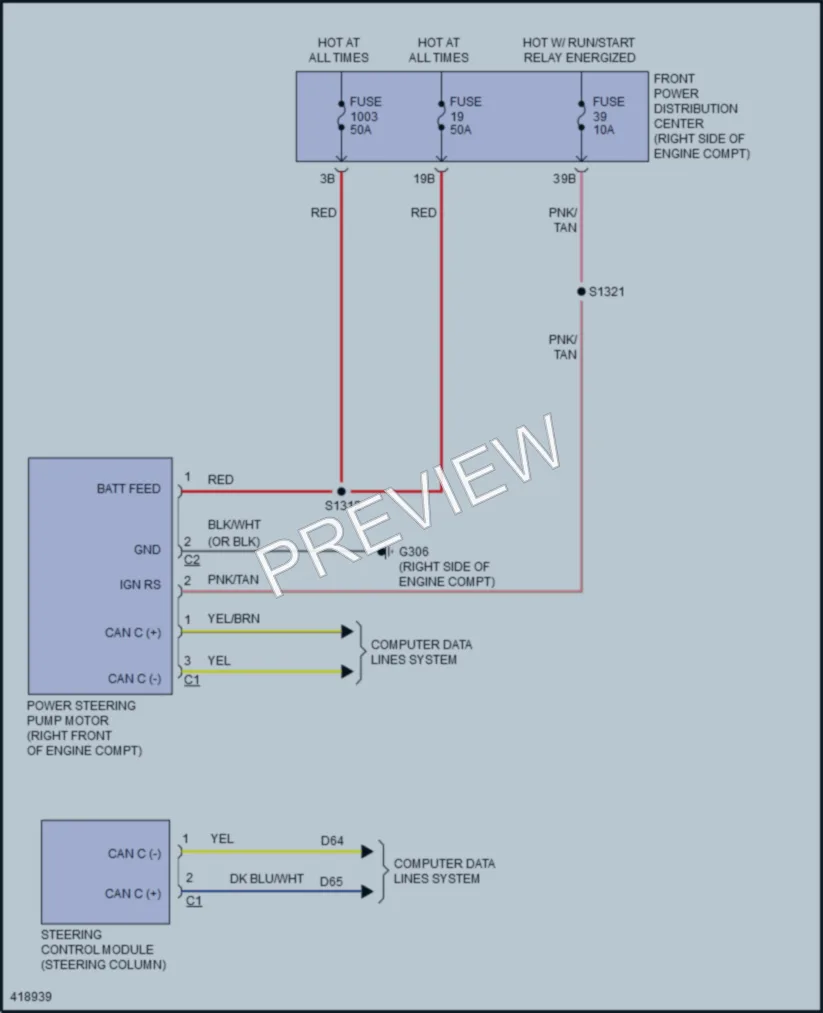 2014 Chrysler 300 Electronic Power Steering wiring diagram preview