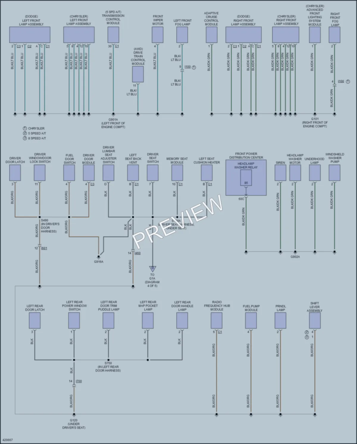 2014 Chrysler 300 Ground Distribution wiring diagram preview