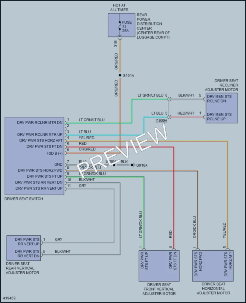 2014 Chrysler 300 Power Seats wiring diagram preview