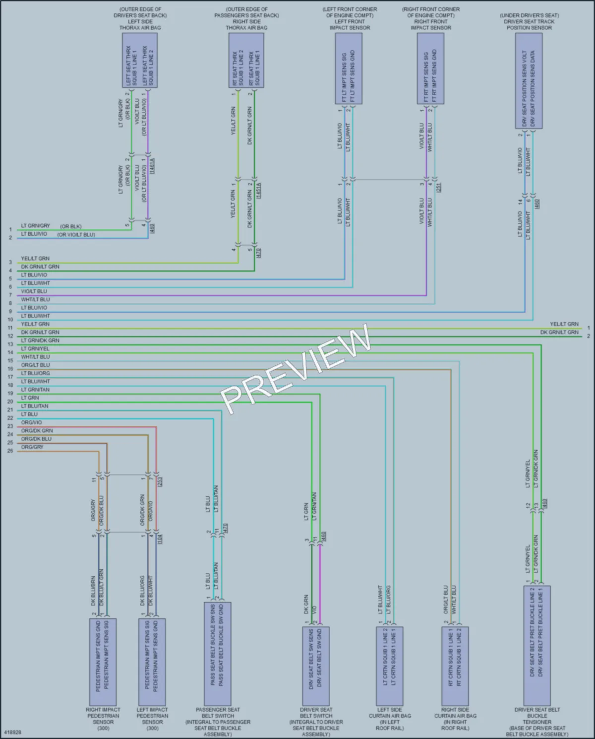 2014 Chrysler 300 Supplemental Restraints wiring diagram preview