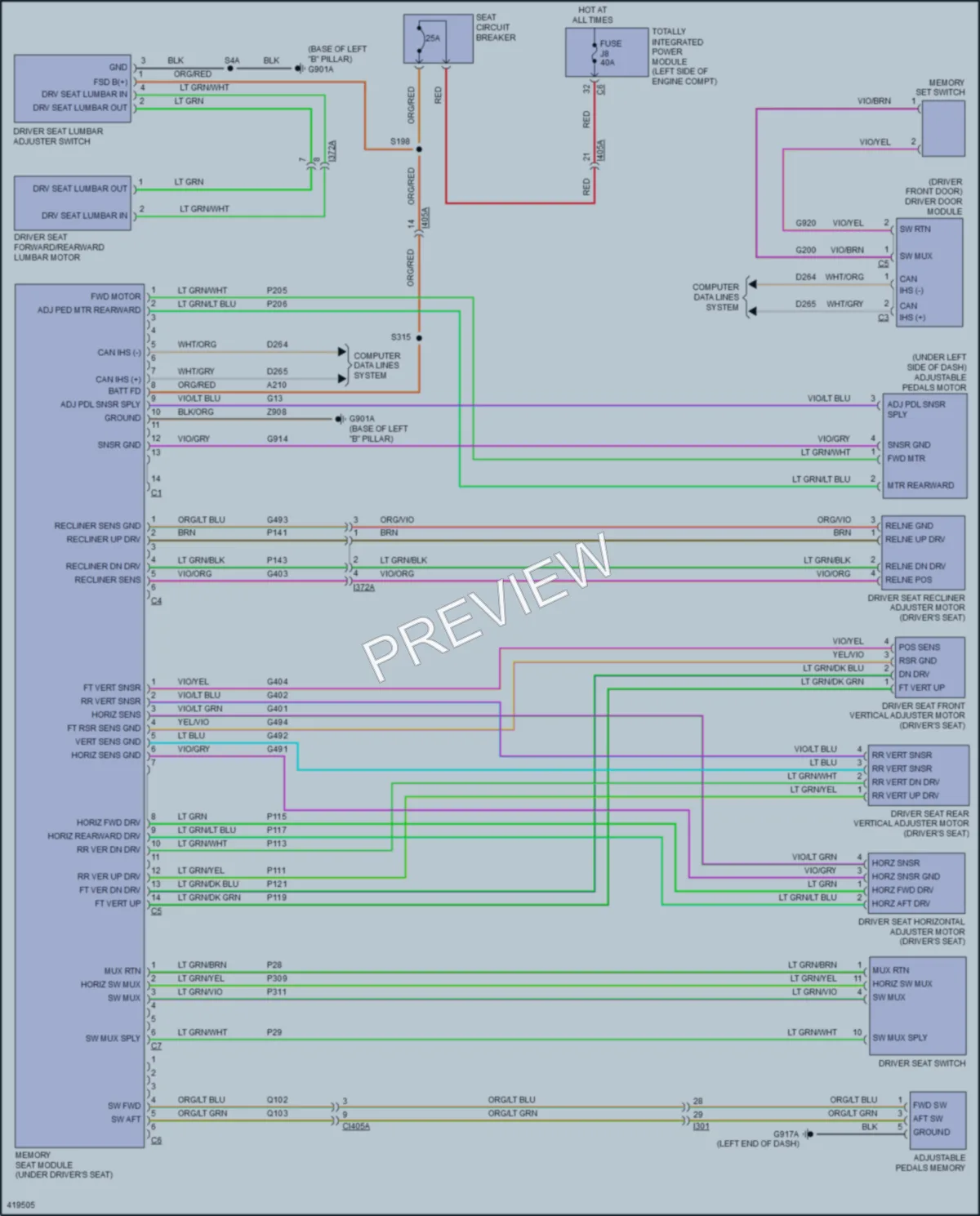 2014 Chrysler TownCountry Memory Systems wiring diagram preview