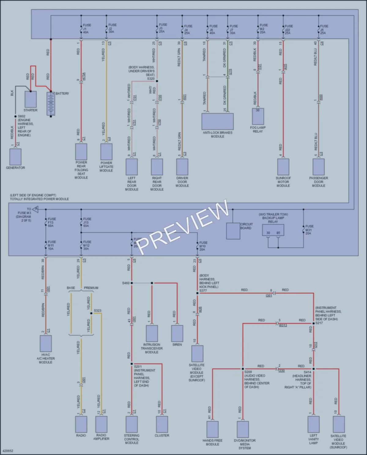 2014 Chrysler TownCountry Power Distribution wiring diagram preview