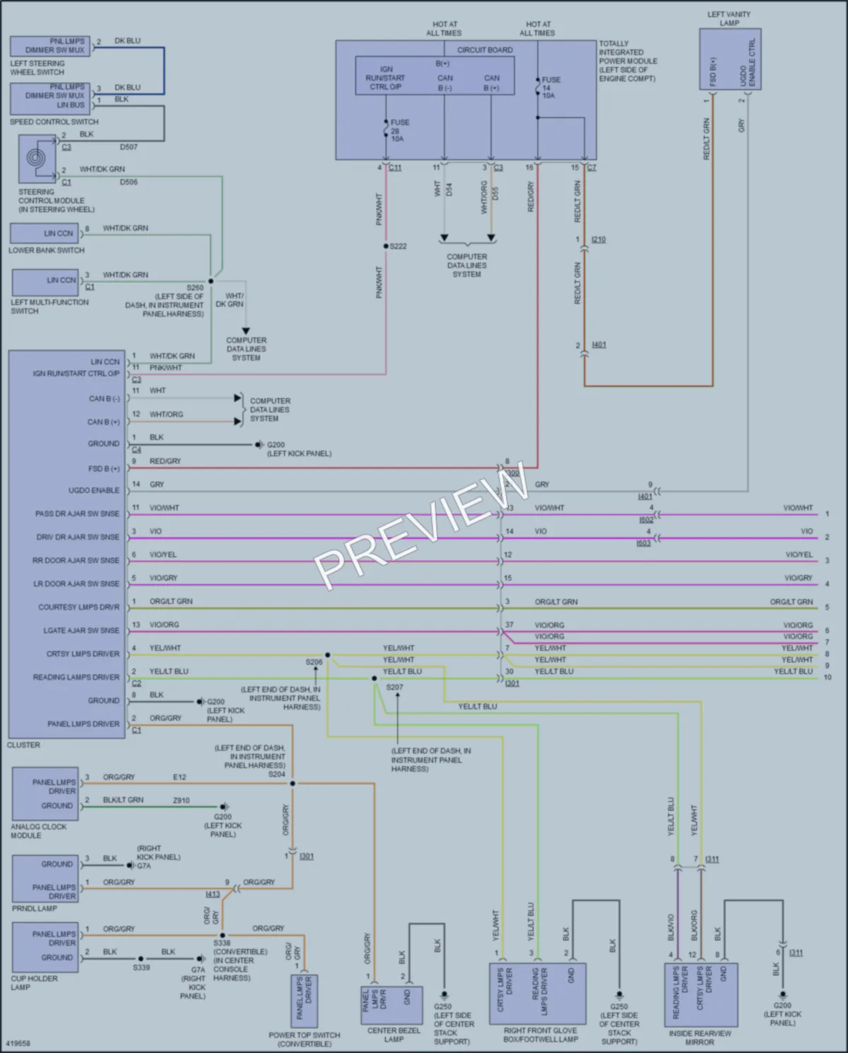 2014 Dodge Avenger Interior Lights wiring diagram preview