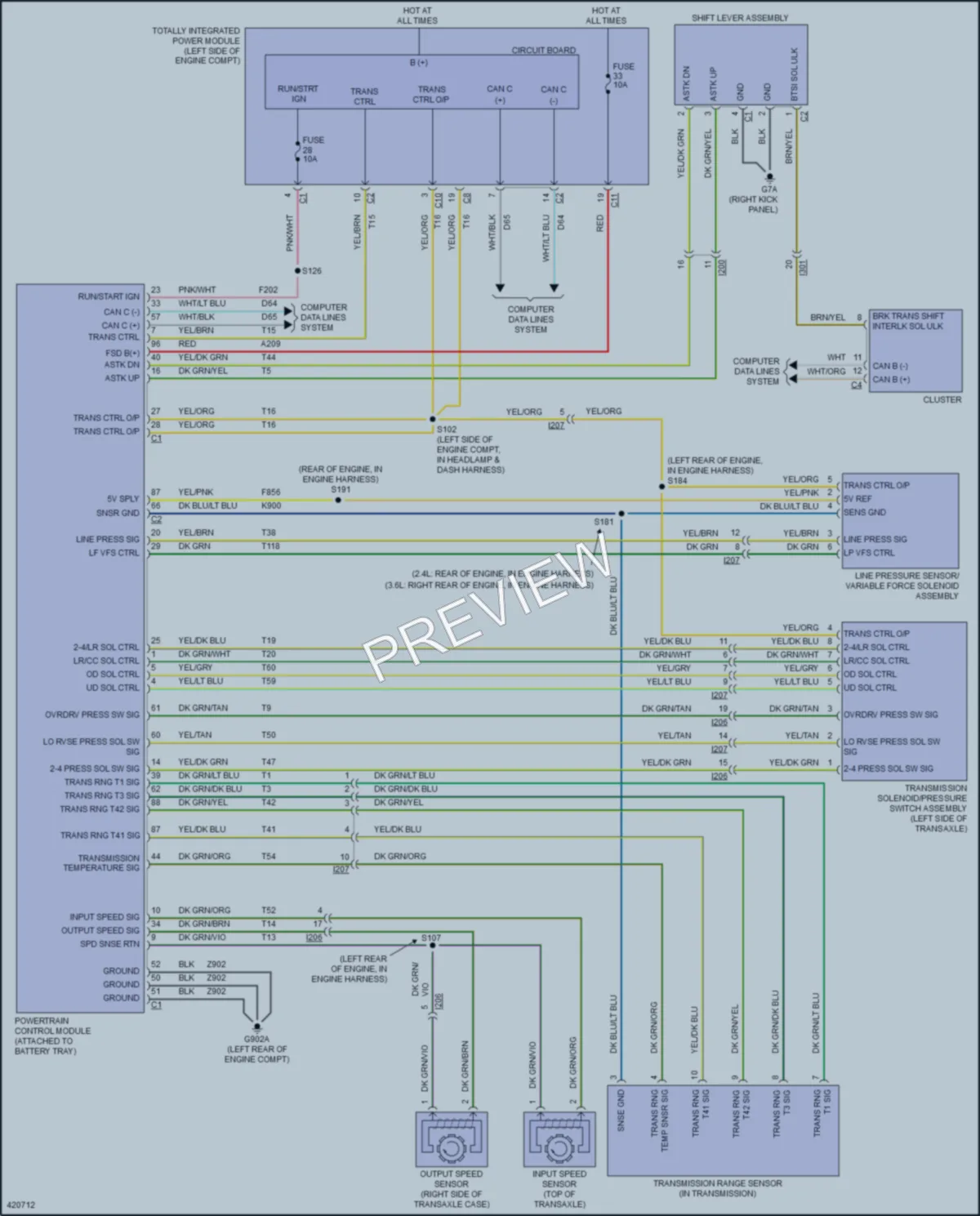 2014 Dodge Avenger Transmission wiring diagram preview