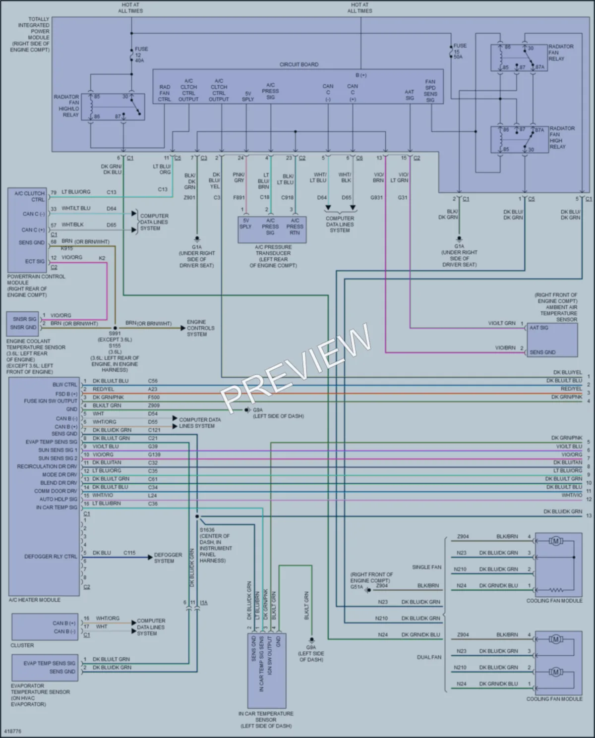 2014 Dodge Challenger Air Conditioning wiring diagram preview